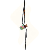 Collier diffuseur d'arômes en verre avec bouchon en argile polymère colorée, mini flacon de parfum pour aromathérapie