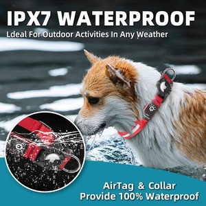 New Style Airtag Schutz box Wasserdicht verstellbar USB wiederauf ladbar Super <span class=keywords><strong>Bright</strong></span> Sicherheits licht LED Hunde halsband - Product Image 3