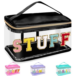 Trousse de toilette de voyage transparente en PVC de grande capacité, fermeture à glissière transparente, logo brodé, trousse de maquillage à la mode, conception étanche - Product Image 5