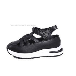 Sandalias deportivas de plataforma con cinta mágica, huecas, informales, de suela gruesa y cuña, novedad de verano para mujer - Product Image 5