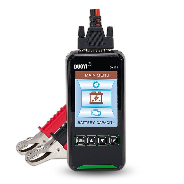DUOYI DY222 Car Battery Tester 12V 24V Digital Automotive Diagnostic Battery Tester Analyzer 2000CCA Cranking Charging Test Tool