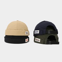 Gorra de nailon sin borde, sombrero de León de poliéster de secado rápido, sombrero de calavera con puño enrollado Retro para hombre, gorras de motorista Docker Sailor