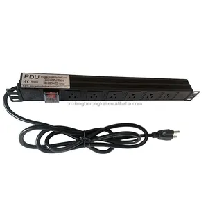 6 8 10 12 way American Standard PDU with 19 inch network cabinet circuit breaker With Top Selling