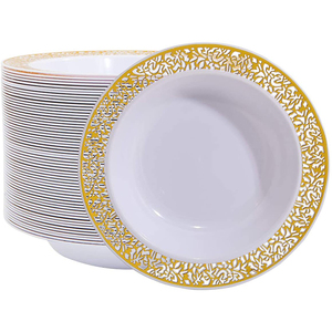 Wedding Birthday Party Supplies Disposable Soup Bowl Plastic Plate Dishes Tableware