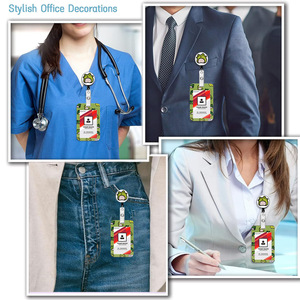 Cross-border hot-selling frog-shaped name tag lanyard, retractable and easy-pull <b>buckle</b> ID card holder, exhibition neck rope, - Product Image 3