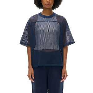 Camiseta de fútbol de malla oversize unisex Y2K transpirable, estilo urbano, top de malla, camiseta oversize de malla de moda urbana - Product Image 1