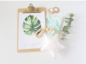 Guirlande de perles en bois pour bébé, jouets de berceau, étoile, cœur, pendentifs, tente de jeu, décor de chambre pour enfants - Product Image 6