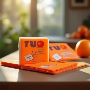 Lot de serviettes de table jetables 2 Veli 50 pièces (33x33cm) Orange 700700AR - Product Image 3