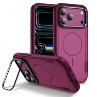 Dual Layer Hybride Anti-Stoot Telefoonhoesje met Ingebouwde Magnetische Ring Lensstandaard Beschermhoes voor iPhone 16 17 18 ProMax
