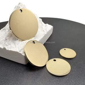 Geen Beplating Messing Materiaal Ronde Schijf Goed Gepolijste Spiegel Afwerking Messing Tags Voor Fiber Laser Graveren - Product Image 4