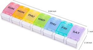 Boîte à pilules en plastique la plus vendue, organiseur portable de voyage à 7 compartiments, étui de rangement pour pilules de voyage à 7 grilles - Product Image 2