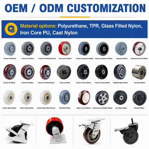 Roulettes pivotantes en acier OEM personnalisables de 4/5/6/8 pouces, roues en nylon blanc, roulettes industrielles robustes en acier inoxydable avec protections filetées - Product Image 6