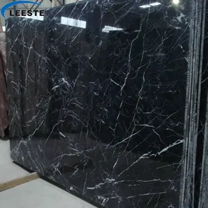 Hot Nero black cheap slab 60x60 marble tile for Interior decoration