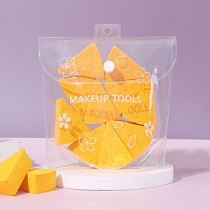 三角化妆海绵粉扑奶酪设计软混合化妆工具，用于面部基础粉底散装供应 - Product Image 3