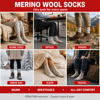 Chaussettes de sport thermiques de luxe de haute qualité, design élégant, logo personnalisé, chaussettes en laine mérinos, randonnée, travail, chaussettes personnalisées