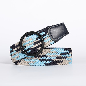 Cinturón de Lona para Mujer, Tejido con Hebilla Elástica Informal de Colores, Cinturón de Jeans con Hebilla de Aguja - Product Image 3