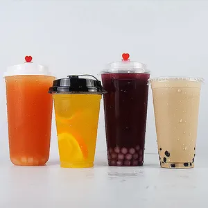 批发塑料包装容器一次性食品杯波霸珍珠奶饮料果汁咖啡泡罩透明pp杯