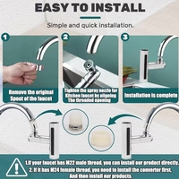 Universal Triple Gear Flying Rain Falls Outlet Accessoires de robinet de cuisine à domicile avec mousseur rotatif Robinet de pluie universel