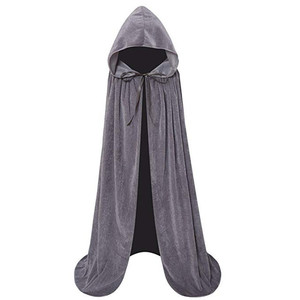 Cape à capuche longue en velours vert et rouge pour adultes, femmes et hommes, idéale pour Halloween, les fêtes médiévales et les carnavals. - Product Image 4