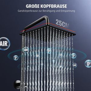 Không Gỉ Vuông Chức Năng Kép Vòi Hoa Sen Đặt Màu Đen Tĩnh Nhiệt Mưa Bồn Tắm Vòi Hoa Sen Hệ Thống Thiết Lập - Product Image 4