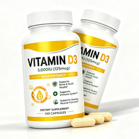 Cápsulas de Vitamina D3 de Alta Potencia, 5000 UI, Colecalciferol en Cápsulas Blandas, Fórmula Diaria de Vitaminas, Nutricional y Práctica