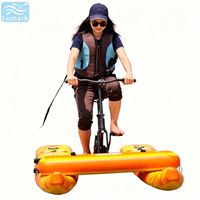 Vélo aquatique à pédales à pontons plats, 1 place, cadre en aluminium avec plateforme flottante avant, rapide pour le lac, portable, de Chine, Lumark