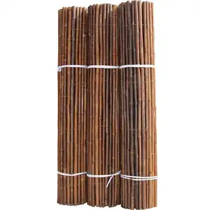 Customized chocolate color outdoor decoration tall bamboo rolls garden fence