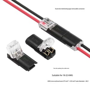 18-22AWG 타입 D <span class=keywords><strong>2</strong></span> 핀 수 공구 없는 구리 접촉 PC 하우징 IP67 정격 12V 9A 오디오/비디오 스피커용 자동차 어댑터 - Product Image 2