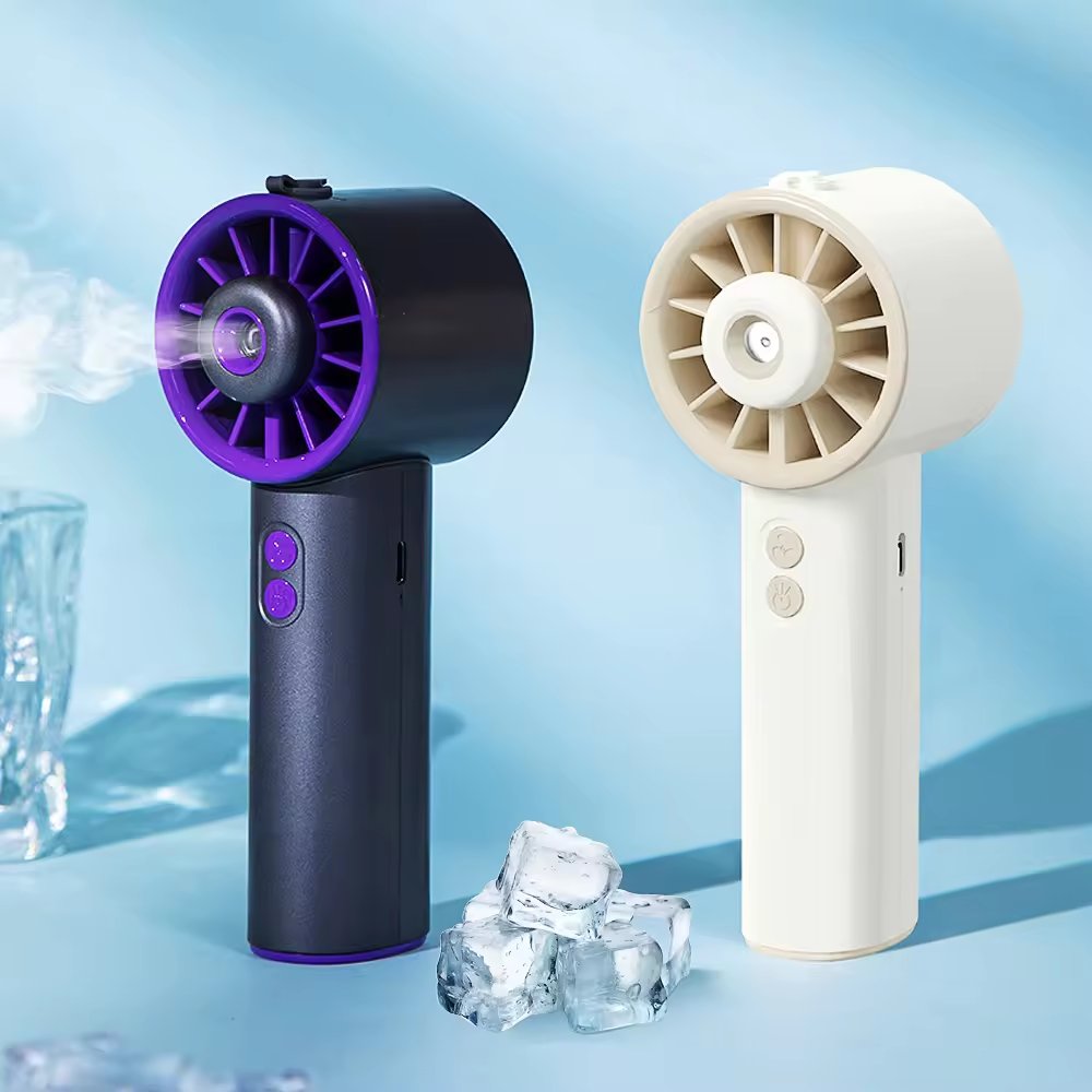 Imycoo Nieuwste Draagbare Handheld Watervernevelingsventilator Op Maat Logo Oplaadbare Draagbare Mist Mini-Ventilator Met 2000Mah Kc Batterij