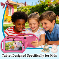 Tablettes pour enfants Android 12 de 7 pouces, 2 Go + 32 Go, processeur quadricœur MTK, batterie 3000 mAh, Wi-Fi, résolution 1024 x 600, écran tactile