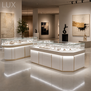 ตู้โชว์เครื่องประดับทันสมัย LUX พร้อมตู้กระจกและไฟ LED สำหรับร้านบูติก - Product Image 2