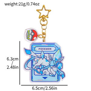 Cross-border Hot-selling Cartoon Cute Acrylic Keychain SSO413 Pokmon Pattern Baokemeng Creative Pendant <strong>Jewelry</strong> - Product Image 3
