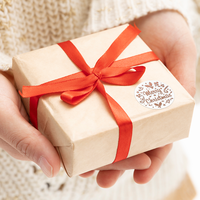 Autocollants adhésifs de remerciement, Noël, or rose, ronds de 1 pouce, 500 feuilles par rouleau, autocollants de décoration pour cadeaux