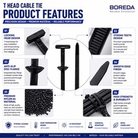 Attache-câble en nylon 66 de 5x150mm à fixation par poussée pour la fixation des faisceaux de câbles automobiles et le routage des câbles de véhicules