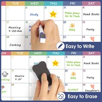 Calendario Magnético Mensual Grande para Refrigerador, Pizarra de Planificación con Sección para Notas, Encabezados de Días Coloridos, Resistente a Manchas de PET