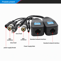 Transmetteur Vidéo Passif 3-en-1 (Vidéo, Alimentation, Audio) BNC sur Paire Torsadée 1080P Analogique AHD CVI TVI 12V-48V 300M pour Caméra CCTV