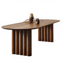 Table et chaises de salle à manger en bois massif nordique, design moderne créatif et simple, forme ovale, meubles de salle à manger pour la maison