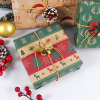 Papier d'emballage élégant pour cadeaux de Noël, motif Père Noël, feuilles de 70*50cm pour décorer les boîtes cadeaux, papier artisanal 80GSM