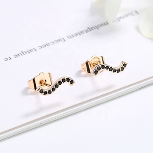 Ladies Fashion <b>Jewelry</b> <b>Wholesale</b> Earrings Women Minimalist <b>Non</b> <b>Tarnish</b> 18k Gold Micro Paved Cubic Zirconia Earrings Stud Earring - Product Image 2