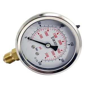 Manometer China Manufacture Test Iron Industrial Hydrogen Manometer Oil Filled Jack Fuel Differential Oil Pressure Gauge