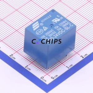 SRD-DC24V-SL-C Power Relay Through hole Component (THT),15.6x19.2mm Relay 24V 1 Changeover: 1C (SPDT-Changeover)::: 5 250V-AC - Product Image 1