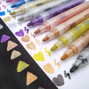 Pincel de pintura DIY, 12 colores, pluma brillante de punta fina, pintura artística para estudiantes, marcador de creación de grafiti, juego de papelería - Product Image 2