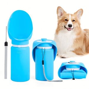 Food Grade Silicone Pet Water <b>Bottle</b> Portable Leakproof <b>Dog</b> Walking Cup With Lanyard - Product Image 4