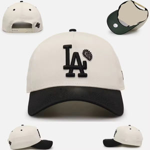 Casquette de baseball personnalisée 6 panneaux à bord incurvé en coton avec logo de broderie de papa à bord de couleur contrastée - Product Image 5