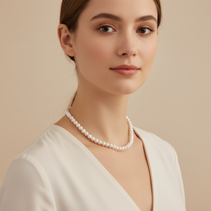 GPN26 RINNTIN Collar de Perlas Cultivadas de Agua Dulce con Cierre de Langosta de Plata de Ley 925 Chapado en Oro de 14K para Mujer - Product Image 4