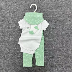 wholesale 2024 summer baby girl boy clothing set short tshirt romper and shorts 3pcs set 12-18month infant baby boy clothes sets