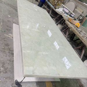 Tavolo da Pranzo Lungo in Pietra di Quarzo Bianco Traslucido Retroilluminato con Gemme di Lusso <span class=keywords><strong>per</strong></span> Villa e Hotel - Product Image 4