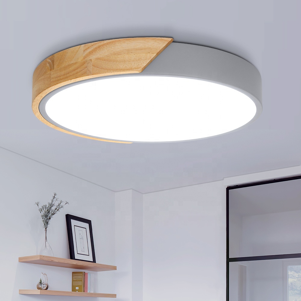 High Quality LED Ceiling Light 24W 6000K Modern Fashion Round Shape Gray Frame Lamp for Living Room Bedroom Aisle