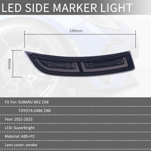 Feu de position latéral de feu de voiture archaïque pour Toyota 86 GT86 FT86 2022-2023 Subaru BRZ Scion FRS Fender Indicateur de lampe séquentielle - Product Image 3