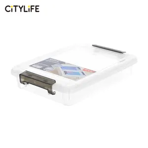 Citylife 7 15 240 ลิตร 50 แกลลอนHeavy Dutyขนาดใหญ่อเนกประสงค์สีดํา HandleพลาสติกใสHome Storage Organizerวางซ้อนกันได้ถัง